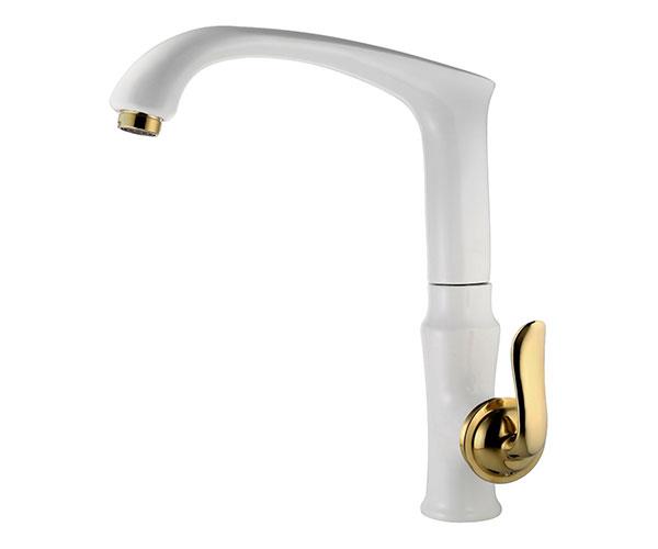 شیرآلات اوج مدل ظرفشویی امپریال سفید طلایی